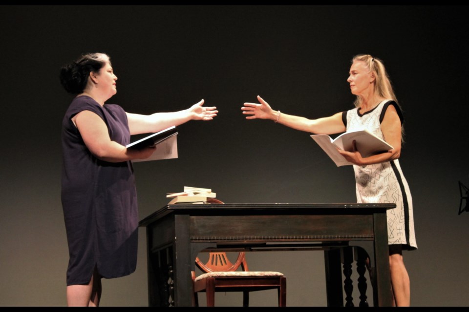 Megan Latham (L) and Heather Pawsey (R) near the conclusion of the tale. 