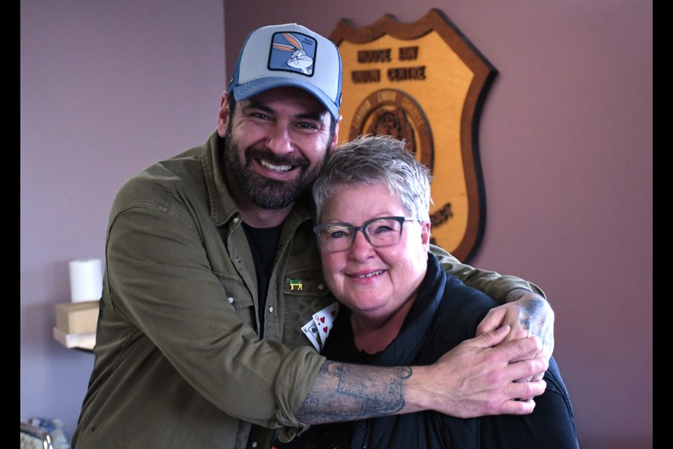 Antonis Tzanidakis (left) and his Moose Jaw host, Denise Helland (right).