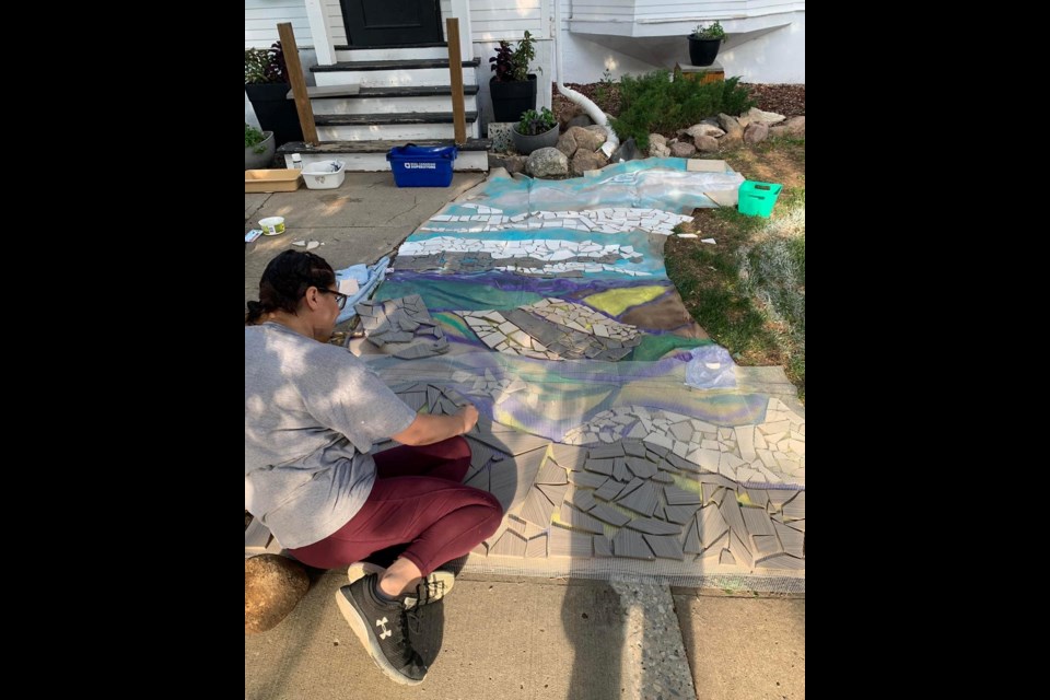Erin Zimmerman's idea for a permanent tile mosaic on her front lawn has attracted enthusiasm and support from the neighbourhood and beyond