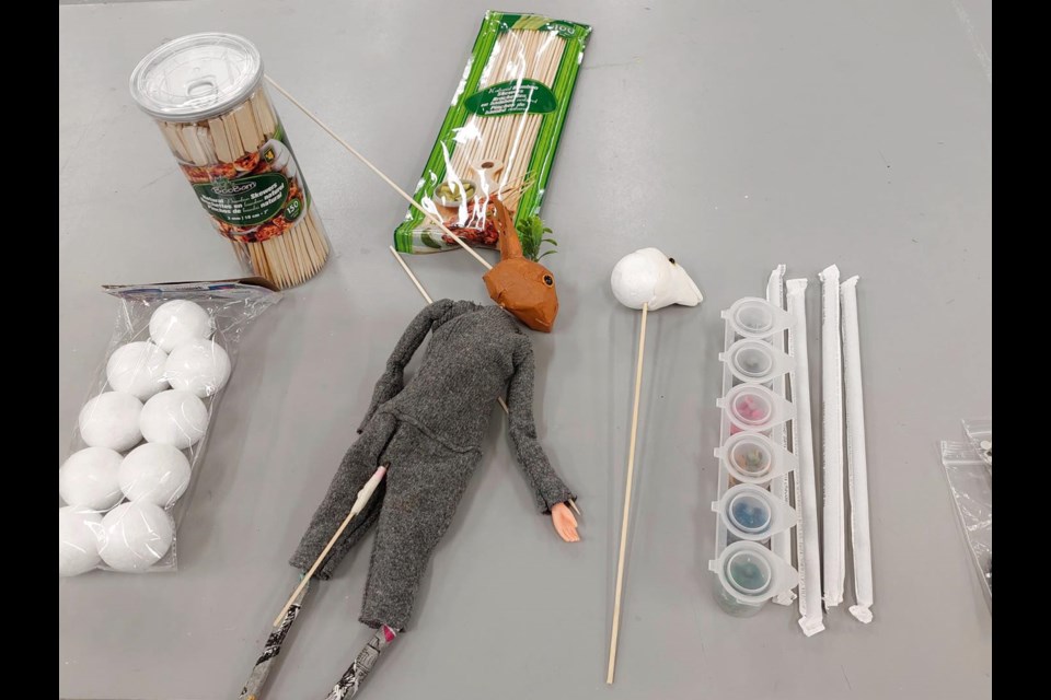 Puppet making materials ready to go. Artist Sylvia Ziemann says the creatures that come out of the workshop become unique little friends that help their creators express things they aren't normally able to