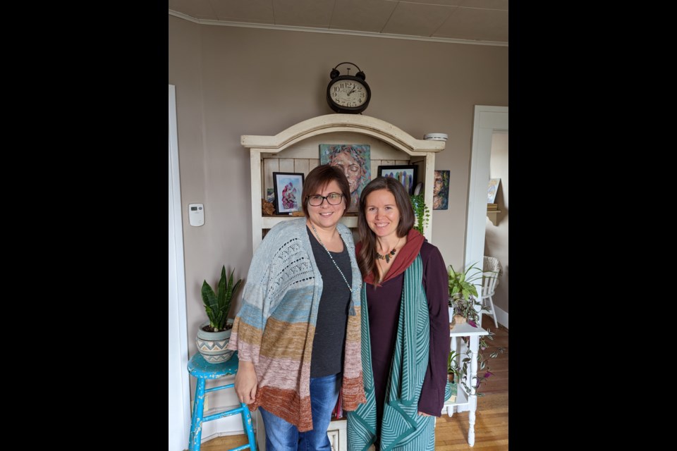 Erin Zimmerman (left) and Jess Zoerb at Zoerb's Art House studio