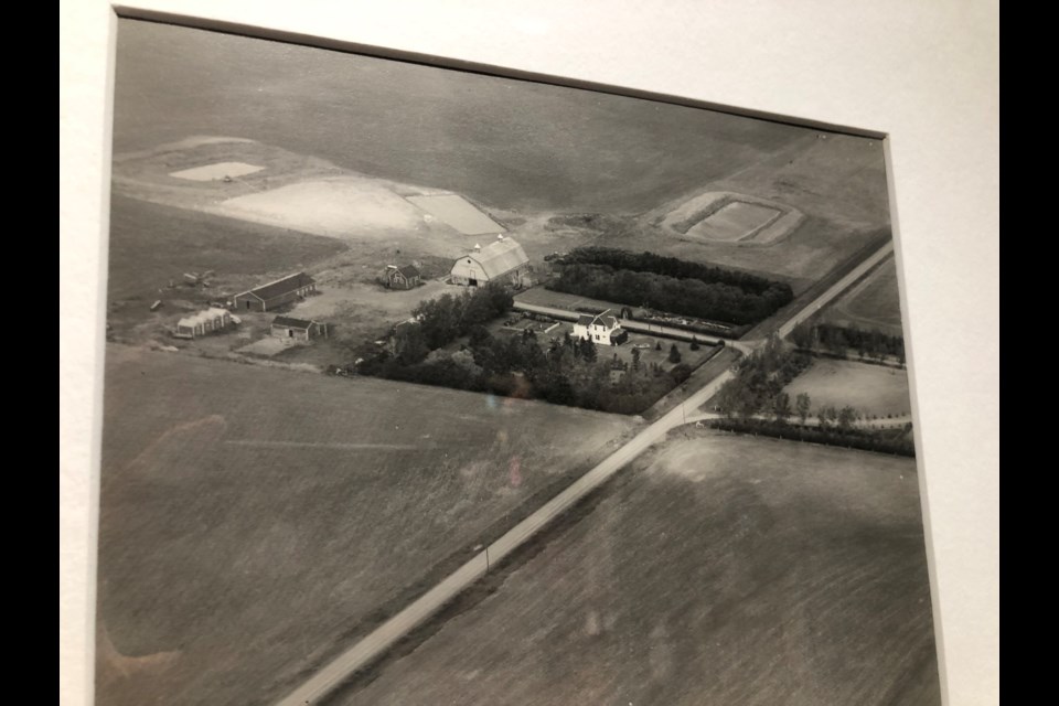 An aerial view of the Wells farm near Tuxford in 1959. Photo by Jason G. Antonio