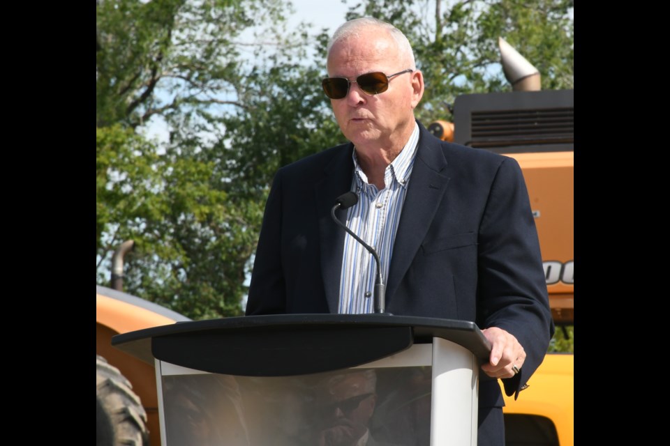 Lyle Stewart, MLA for Lumsden-Morse, speaks during the event. Photo by Jason G. Antonio