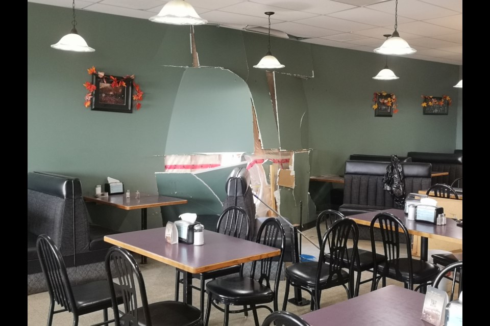 “The people had just left that table,” business owner Carol Odynski said, noting that everyone was relieved about the timing and that nobody was injured.