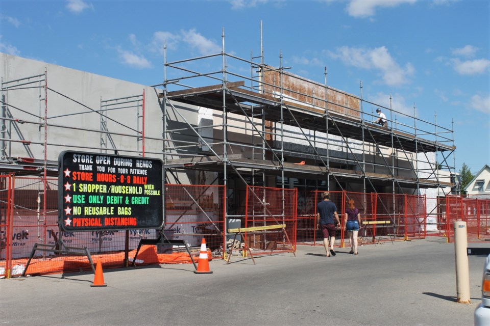 The renovations to the Co-op Marketplace will be going on for a few more months at least, both inside and outside.