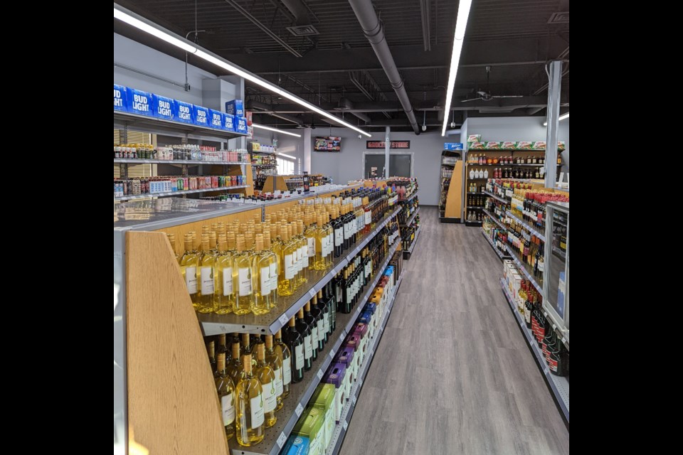 The new liquor store is fully stocked