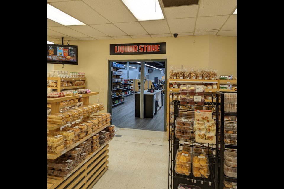 A view of the planned connection from the grocery store - NOTE: this door will not actually be opened until SLGA final approval is given