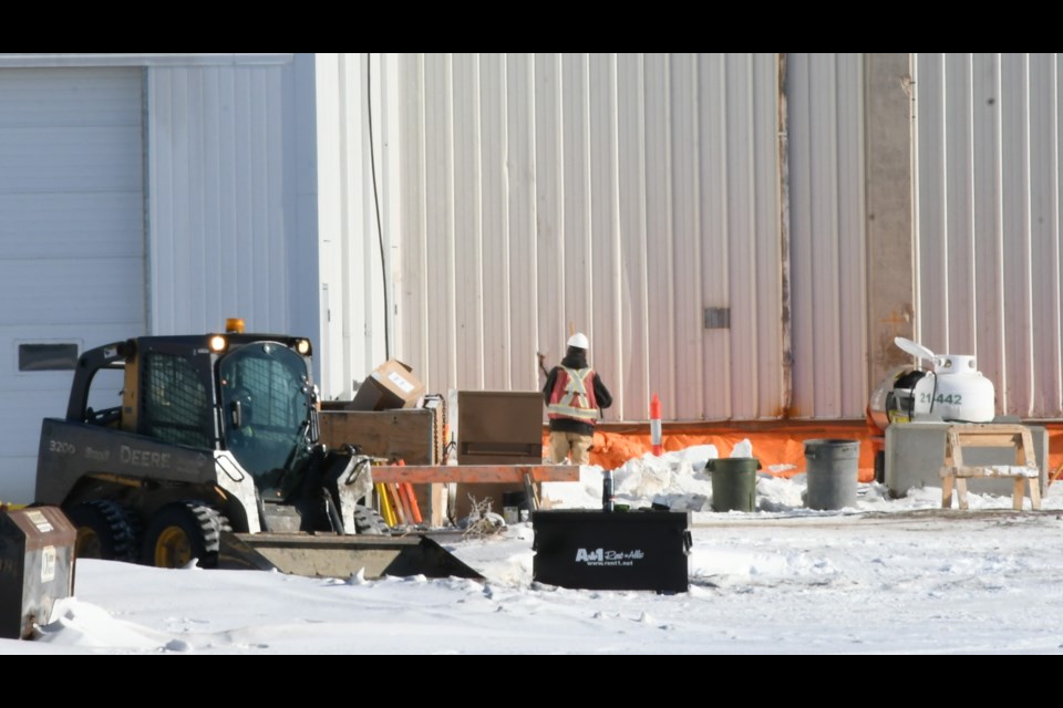 Work crews continue to transform the former XL Beef Plant into a sow processing plant. Photo by Jason G. Antonio
