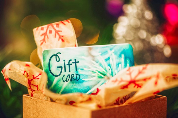 gift card christmas getty images