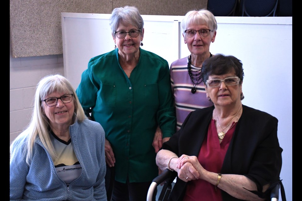 Members of the United Church Women attend the Easter craft and bake sale. Vivian Wilson is back row, right, and Janice Coward is front row, right.