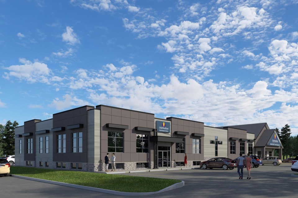 Artist's rendering of the building's renovated exterior
