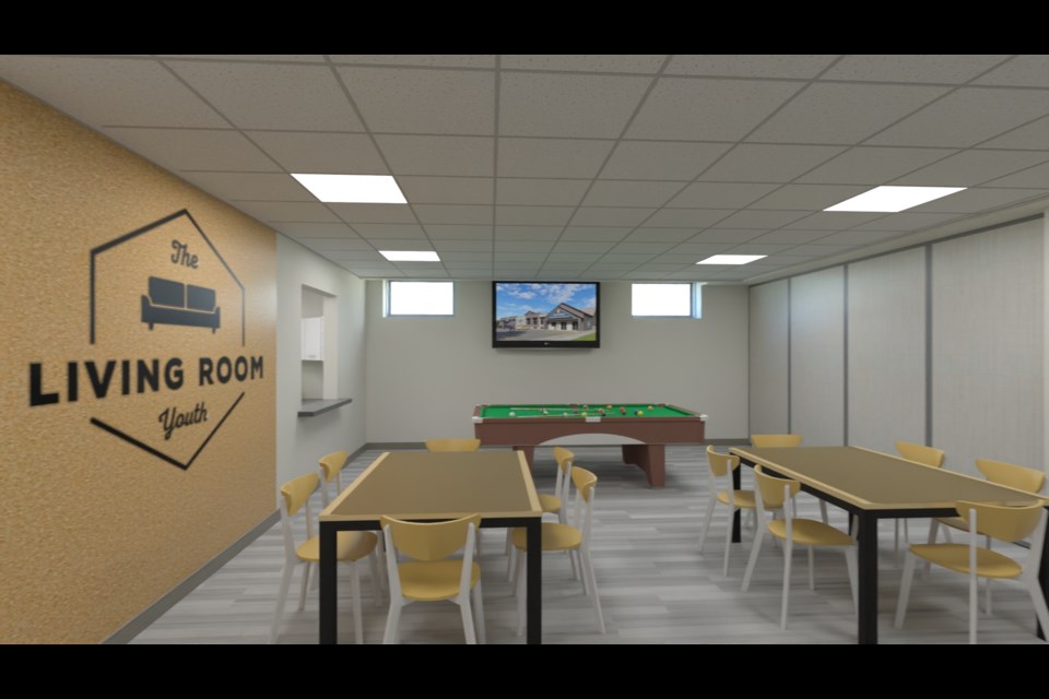 Digital rendering of proposed youth room