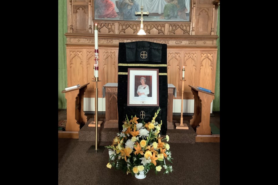 St. Aidan Anglican Church held a special church service on Sept. 11 to remember Queen Elizabeth II, who played a major role in the worldwide Anglican Communion. Photo courtesy Darlene Pinter