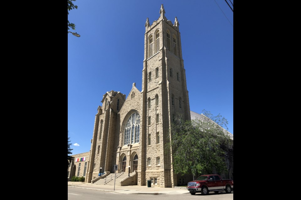 The former St. Andrew's United Church on Athabasca Street East. Photo by Jason G. Antonio