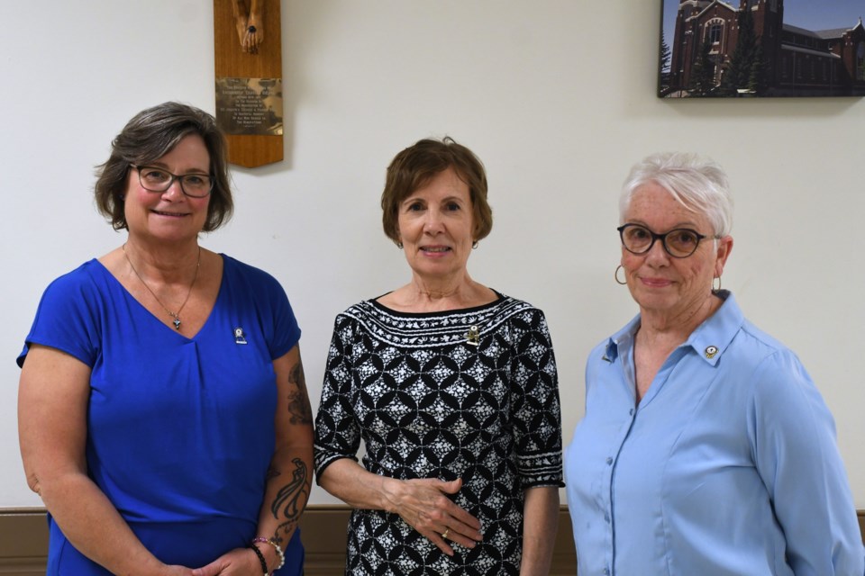 Left to right: Donna Appel, president of St. Joseph’s CWL, Linda Maddaford, Regina Diocesan president, and Stella Richards, past president of St. Joseph’s CWL.