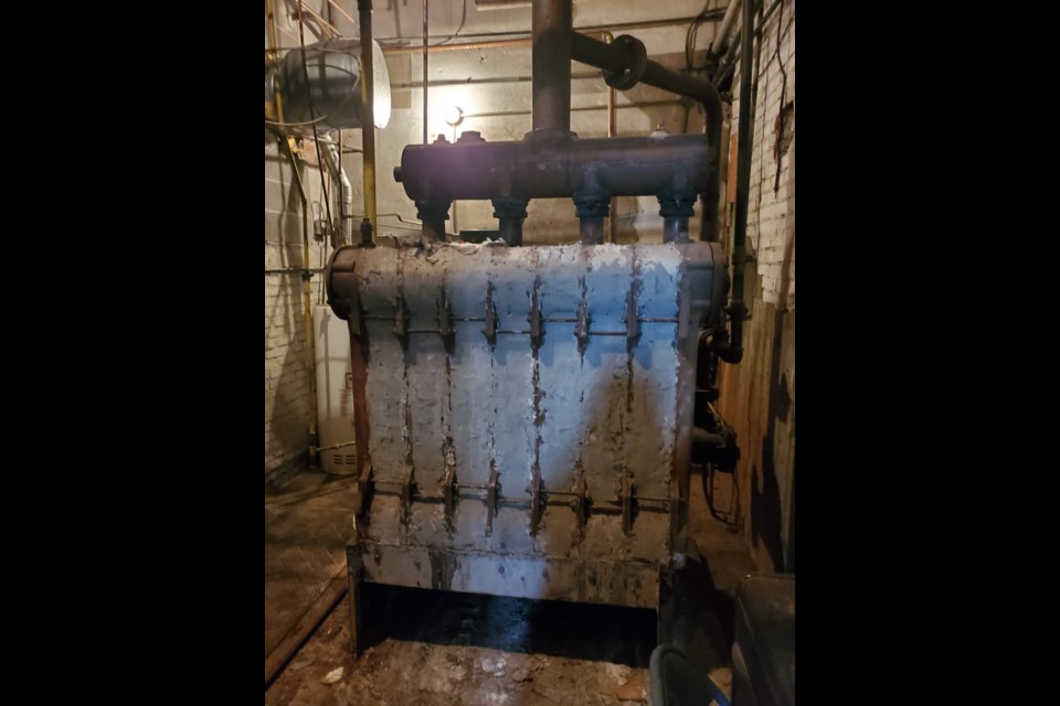 The church's boiler is slowly dismantled. Photo courtesy Zion United Church