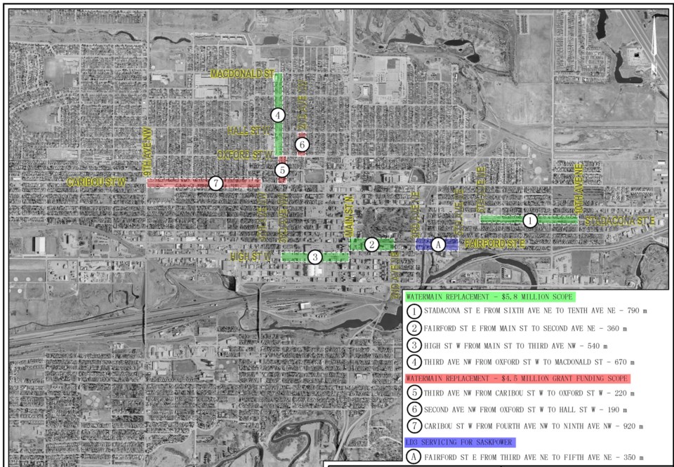 2020 Water Main Locations City of Moose Jaw