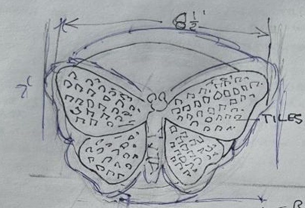 A rough sketch of what the butterfly artwork could look like. Photo courtesy city hall