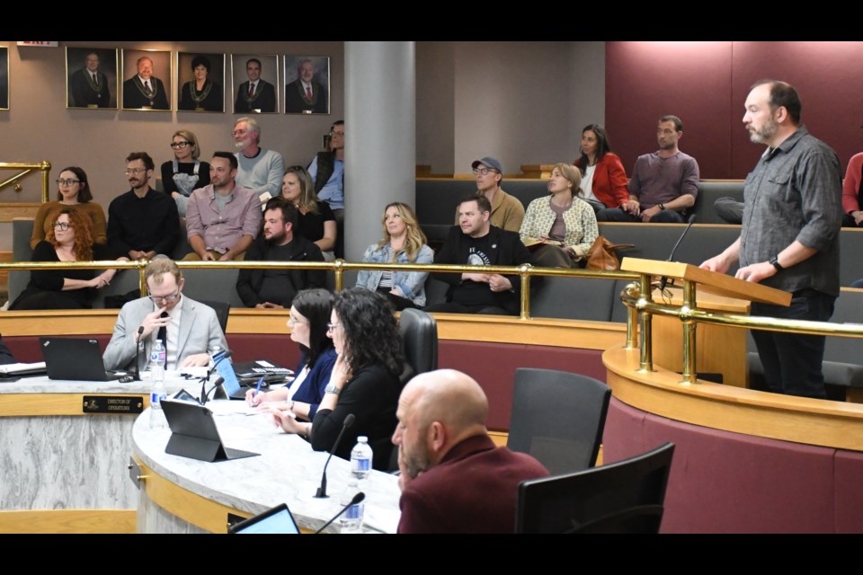 More than two dozen people filled council chambers to support a project to bring a microbrewery to Moose Jaw. Photo by Jason G. Antonio