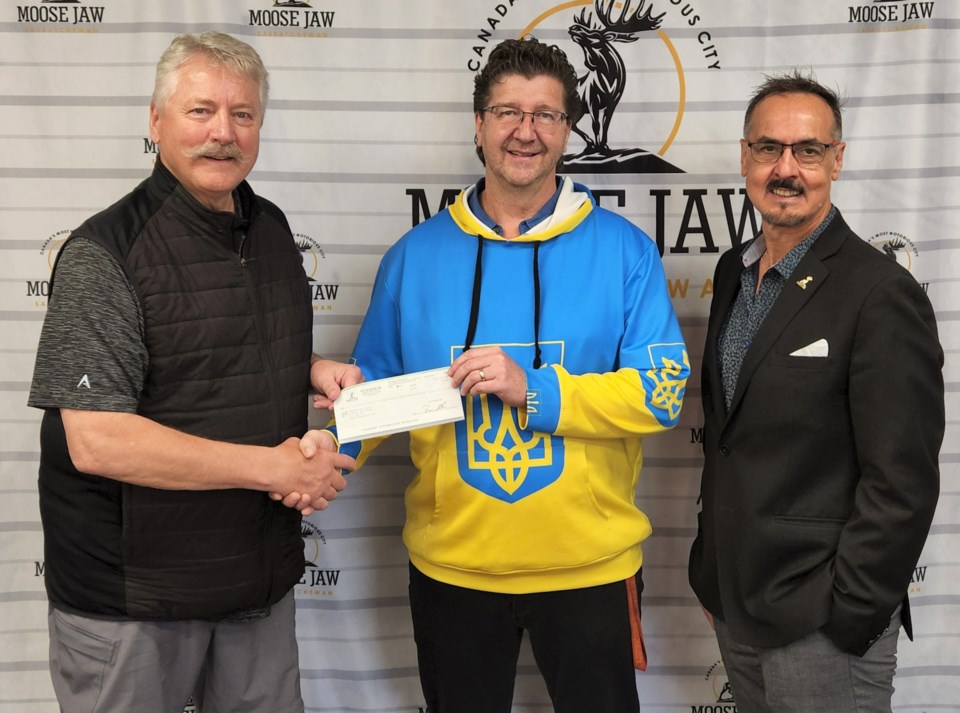 Ukraine fundraiser cheque Ray Rawlyk