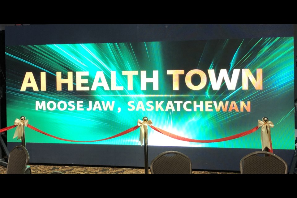 A graphic pitching Moose Jaw as an "AI health town." Photo by Jason G. Antonio