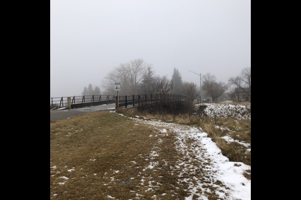 Coteau St. Bridge on a foggy Moose Jaw morning