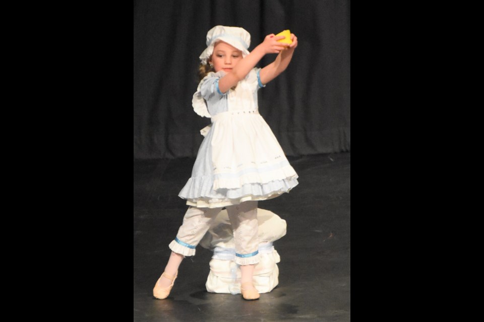 Autumn Bruce portrays Little Miss Muffet while performing her nursery rhyme dance during the Moose Jaw Festival of Dance on May 5. Bruce is the great-great-granddaughter of the founder of the festival, Doris Sitter. Photo by Jason G. Antonio