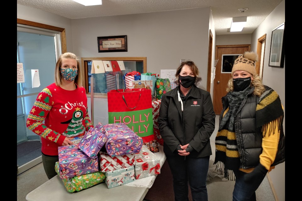 (L-R): Chelsey Domes, Salvation Army rep; Sonya Bowles and Staci Dobrescu, Public Works Supervisor – Water).