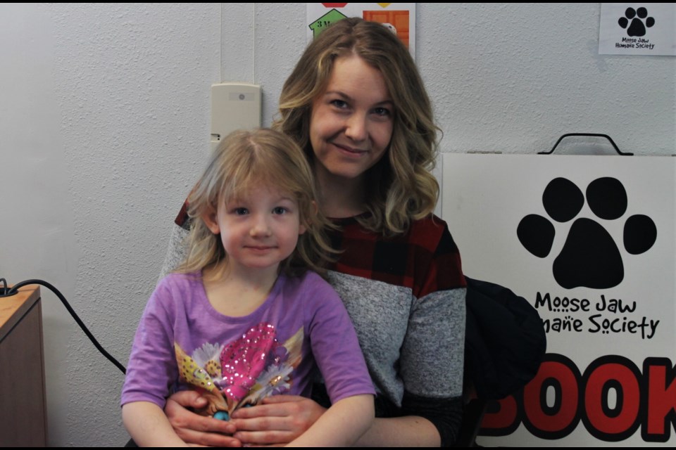 Five-year-old Mia Richards and her mother Mercedes Langley sold cement garden turtles this fall and donated all of their profits to the Moose Jaw Humane Society.