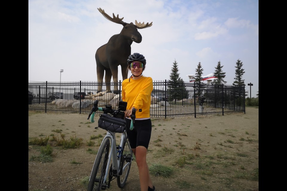 Dr. Alex DiGiacomo during her stop in Moose Jaw. “I wanted something that would mirror the experience of parents and kids, so when they feel they’re facing insurmountable obstacles, I feel like I’m facing an insurmountable obstacle because (of the ride),” she said

