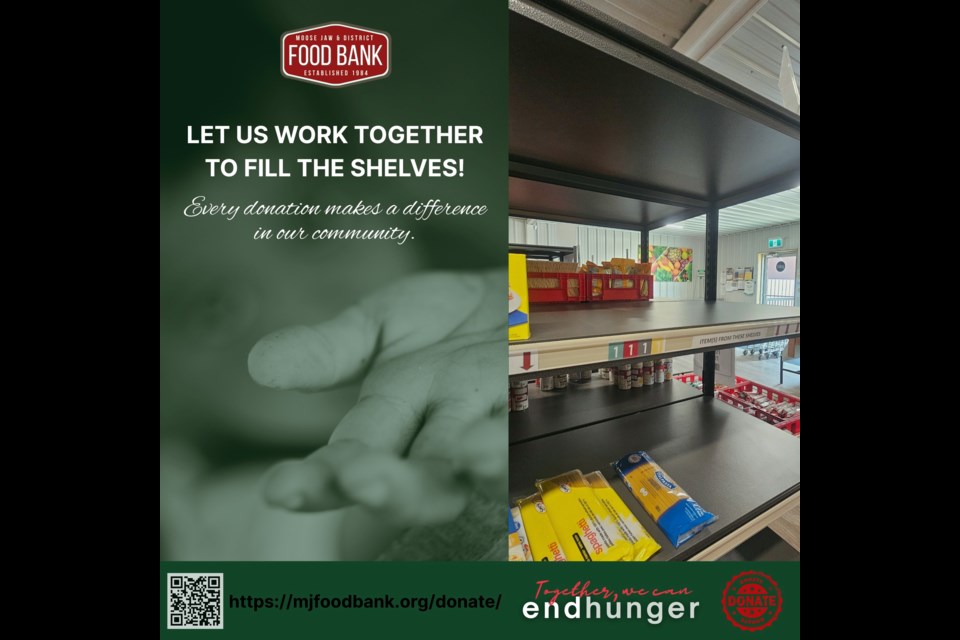 Both monetary and non-perishable food donations help support the Moose Jaw & District Food Bank’s mission to end hunger in the community.