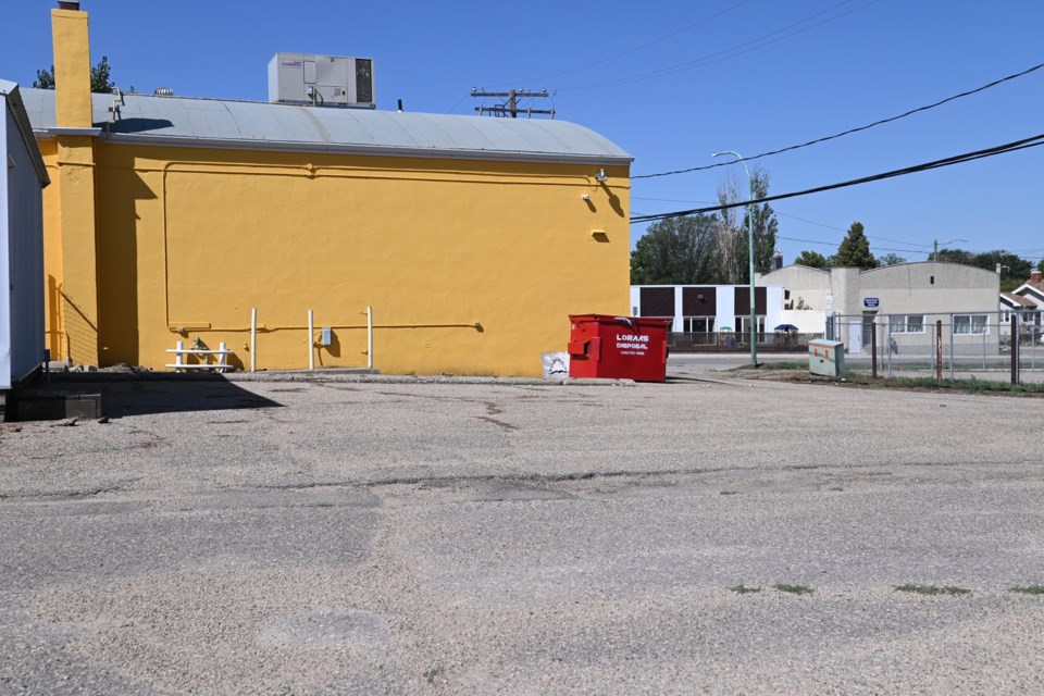 The proposed location for the vending machine is the parking lot area of the Palliser Regional Library. MJ Independent photo