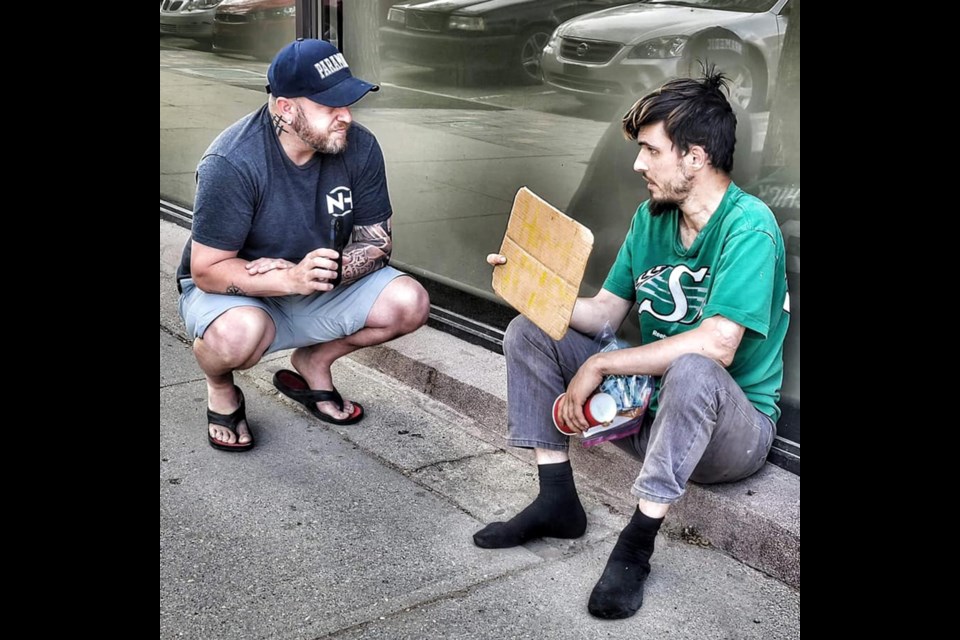 Nicholas Hennink chats with James as part of the ongoing ‘Help Someone’ Movement. 