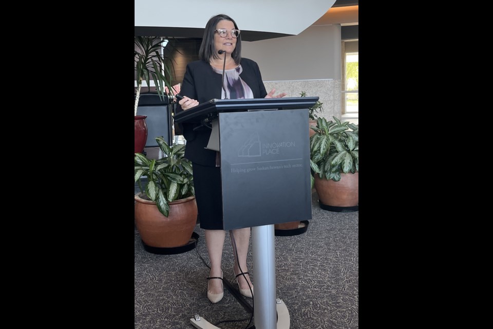 Jessica McNaughton, CEO/founder of Moose Jaw-based tech start-up company memoryKPR, was the guest speaker during an event that Innovation Saskatchewan hosted during the recent Innovation Week. Photo submitted