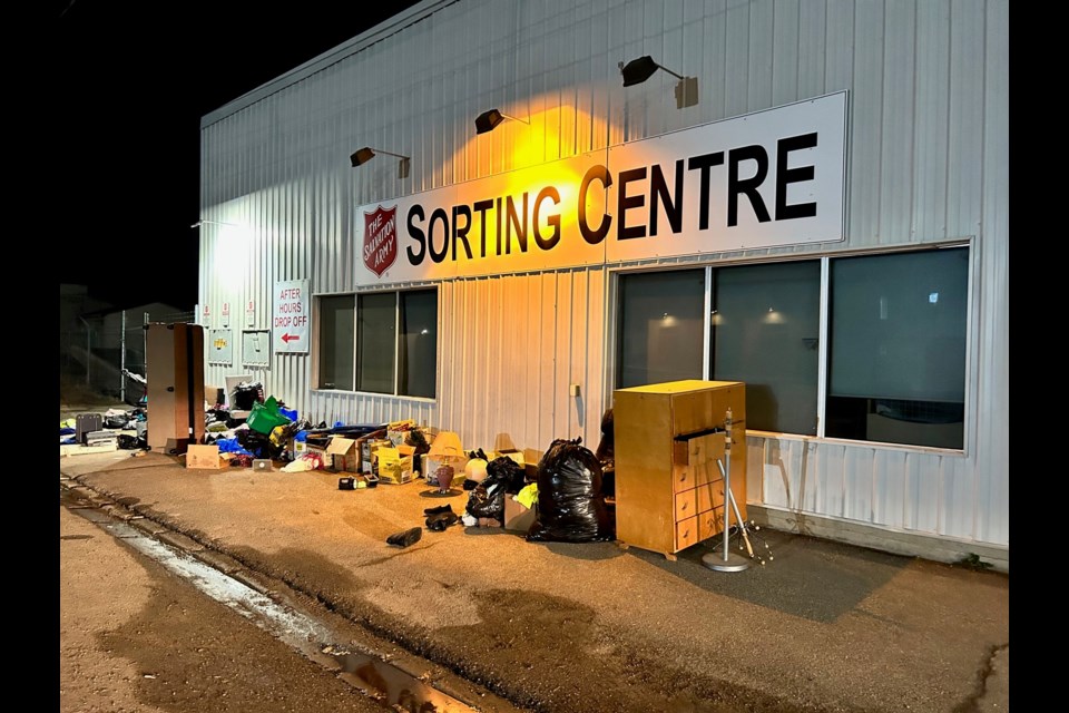 The mess found at the Salvation Army's Sorting Centre on the night of Nov. 13.