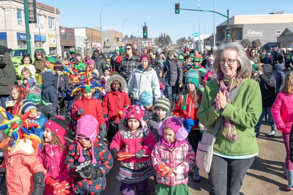 Participants in the Tintamarre parade from past years. Photo courtesy Facebook