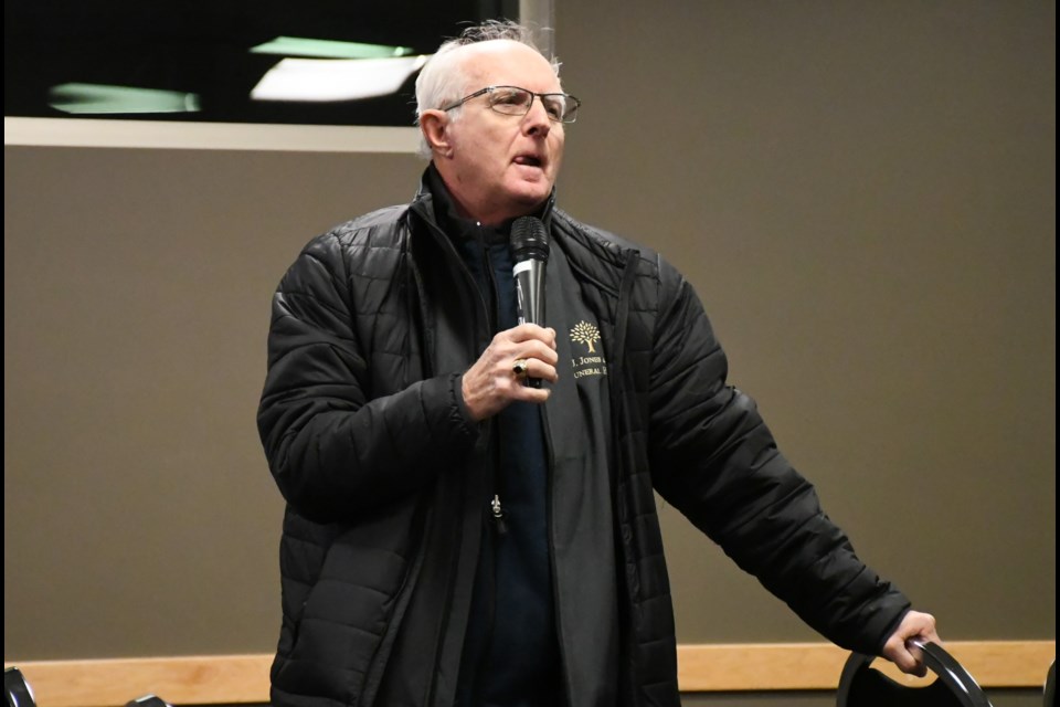 Lew Young talks about safety on Highway 1 during the town hall meeting. Photo by Jason G. Antonio