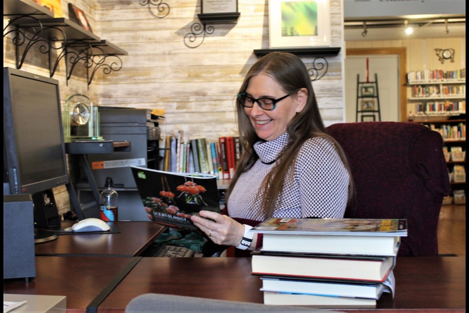 Head librarian Violet Beaudry is a large part of the reason the Tugaske Library is so busy. 