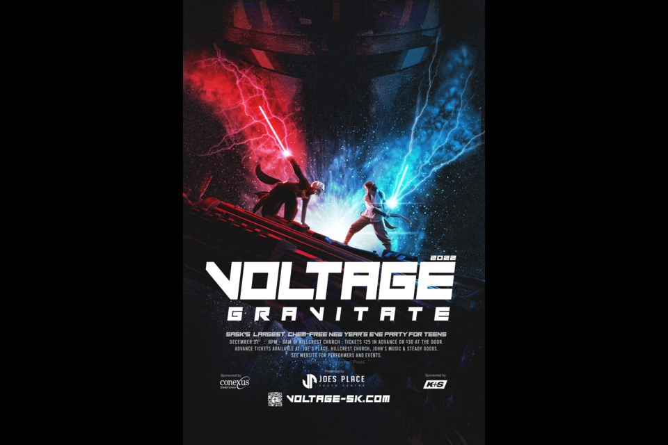 A poster promoting this year's Voltage New Year's Eve party. Photo courtesy Joe's Place Youth Centre.
