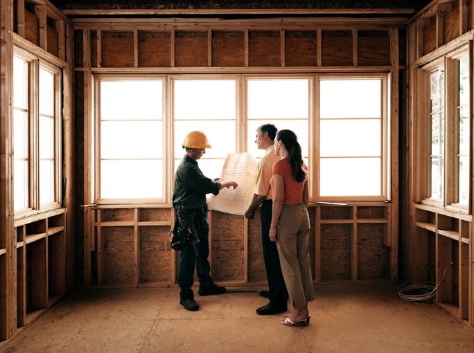home constuction blueprints getty images