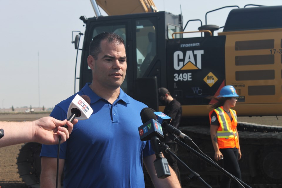 Derrick Mann, president of the Saskatchewan Common Ground Alliance, spoke on how a new ground-breaking safety training program will help reduce instances of damaging underground infrastructure lines while digging for construction. 