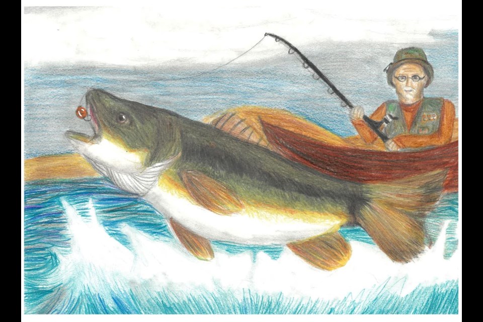 Moose Jaw student Keilani's first-place entry in the 2024 Fish Artwork Contest.