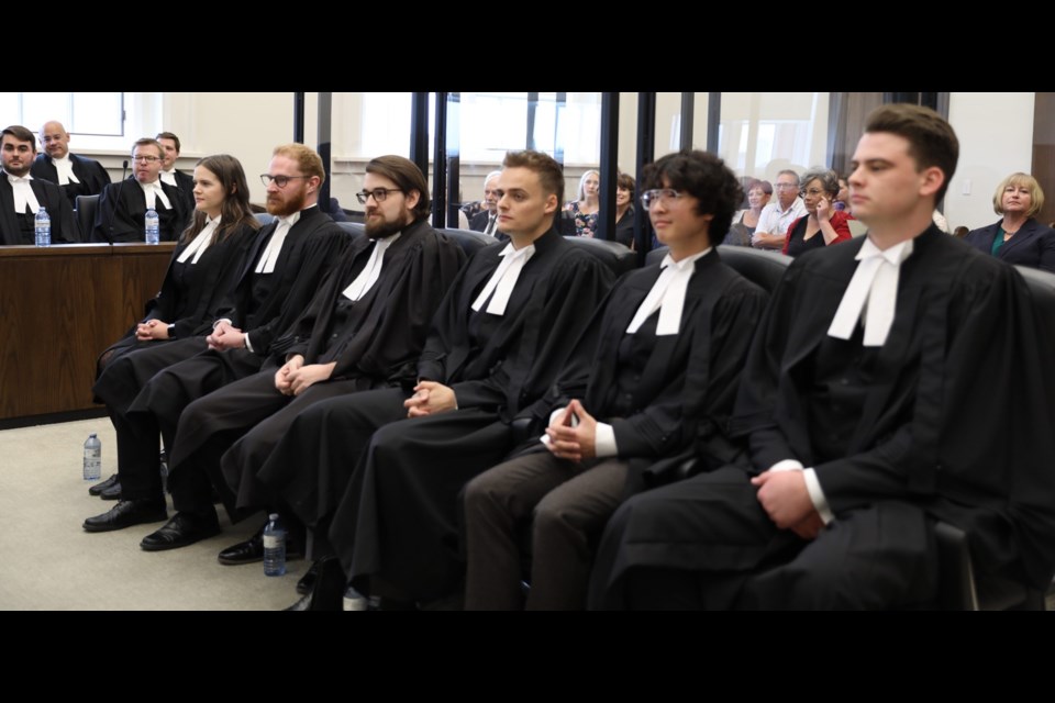 A Bar Admission Ceremony was held on Sept. 9 to officially welcome six new lawyers to the profession. From left are Monique Paquin, Connor Ferguson, Zakary Anderson, Parker Chow, Jeongmin (Jay) Kim and Reagan King. Photo submitted 