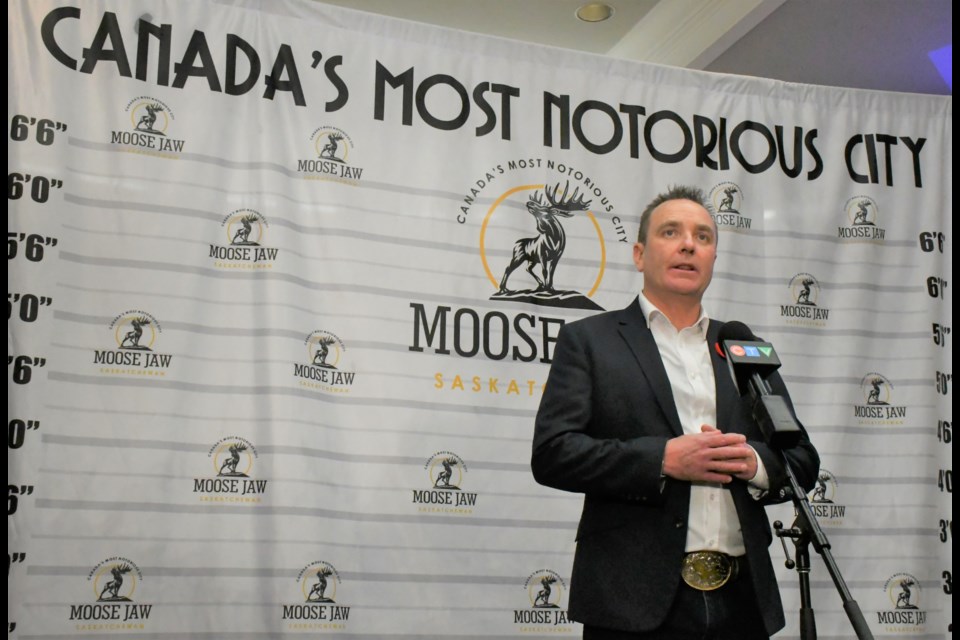 Mayor-elect Fraser Tolmie speaks to the media at city hall after winning re-election on Nov. 9. Photo by Jason G. Antonio