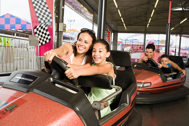 fair bumper cars stock image