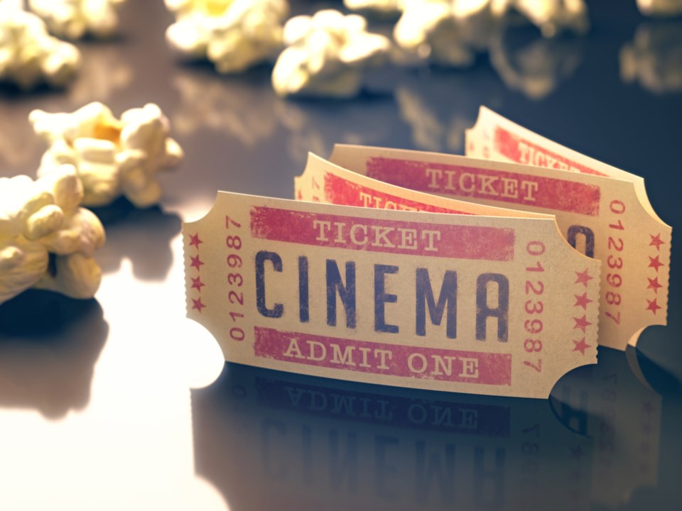 movie screening stock image