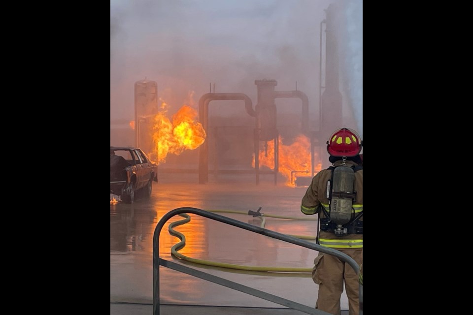 The three Moose Jaw firefighters spent a week in Texas training to fight a variety of industrial fires