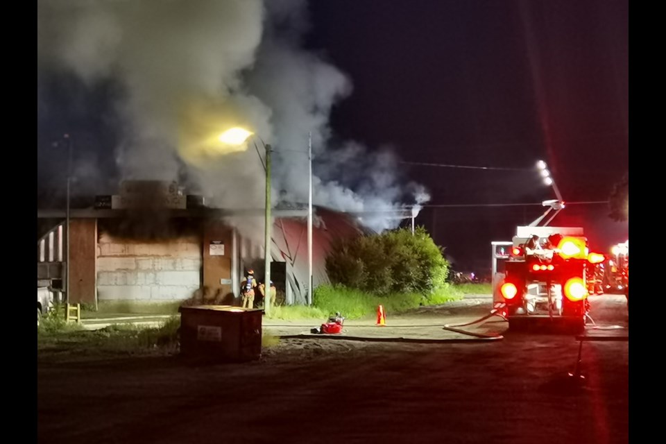 The Moose Jaw Fire Department responded to the fire with nine personnel and three trucks. Photo courtesy Facebook