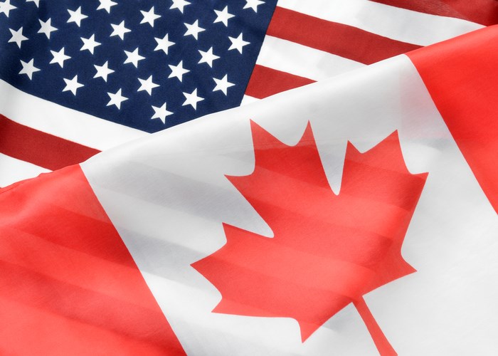 canadian and american flags getty images