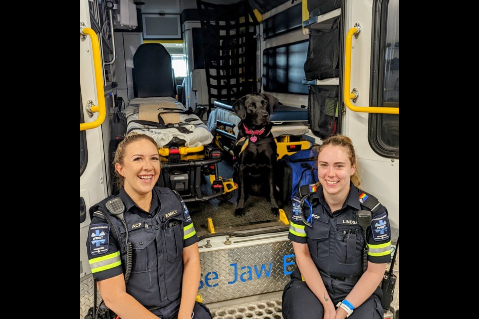 (L-R) Emily Mireles, advanced care paramedic; Misty, superintendent of mental health and wellness for MHS West; Lindsay Patton, primary care paramedic